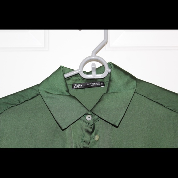 Zara Green Work Shirt - Picture 2 of 3